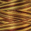 Spule Poly Sheen Multi Golden Harvest, bunt mit Gold, Ocker, Braun und Gelb